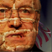 Detail of Dick Cheney in The Cheney Brickwall, number 001 at postliteracy.org